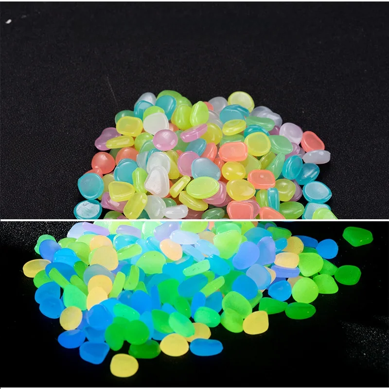 Artificial Luminous Stones Artificial Luminous Stones Small 1cm 0.5g artificial luminous stone vase decorative potted fluorescent fish tank landscaping pebbles