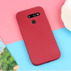 Sand Matte Soft Silicone Shockproof Anti - Slip Protective Phone Case Cover for LG Velvet (Wine Red)