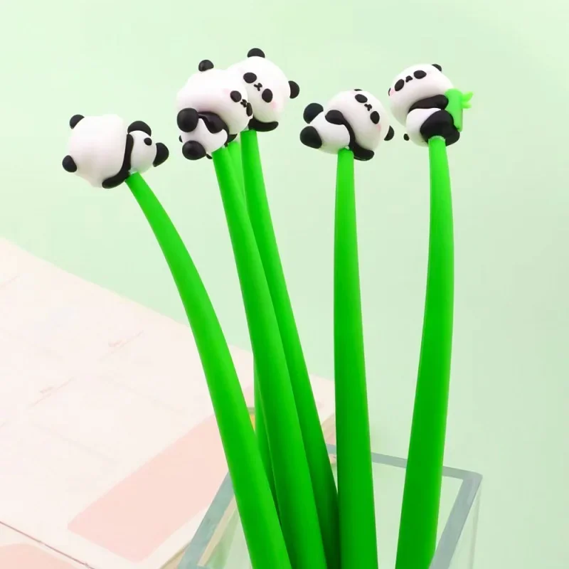 Gel Pen Silicone Panda Shape Swing Signature Pen Student Stationery