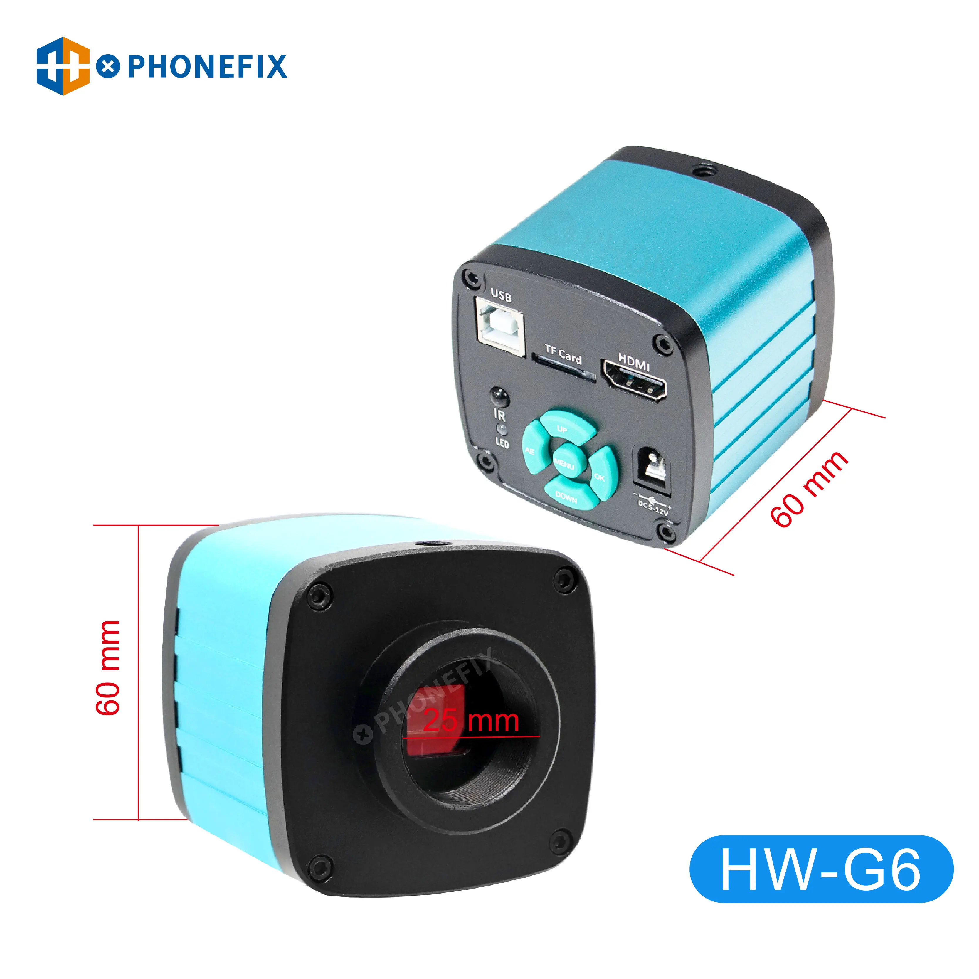 48MP 4K 1080P HDMI USB Output HD Industrial Digital Microscope Camera + 130X Zoom Lens Cantilever Stand for Soldering Repair 3