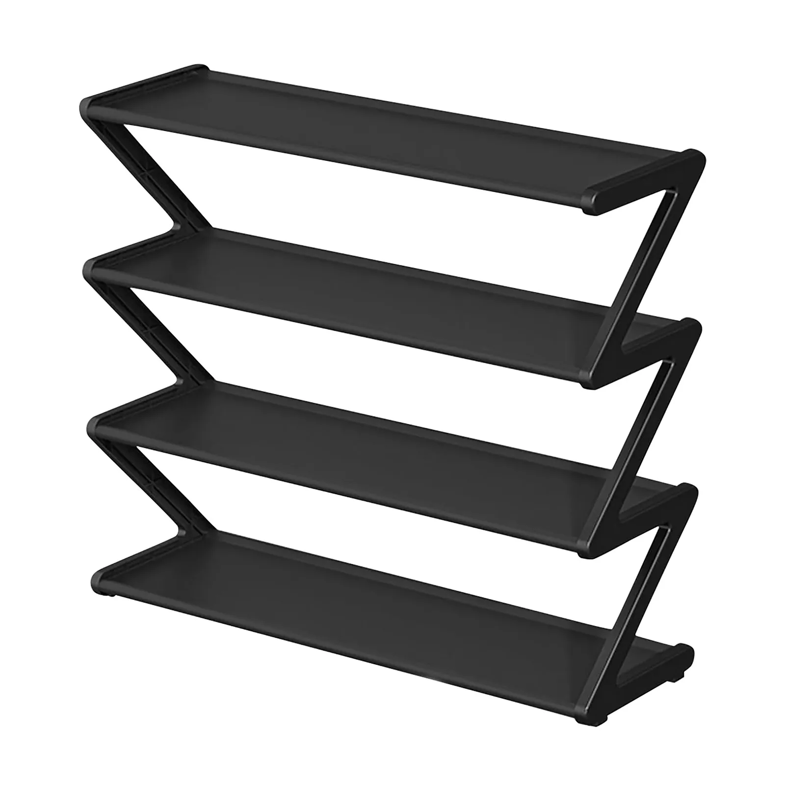 4 Tier Stainless Steel Shoe Rack Organizer, Independent Shoe Cabinet MultiFunctional Entrance Shoe Cabinet Corridor Shoe Cabinet 3