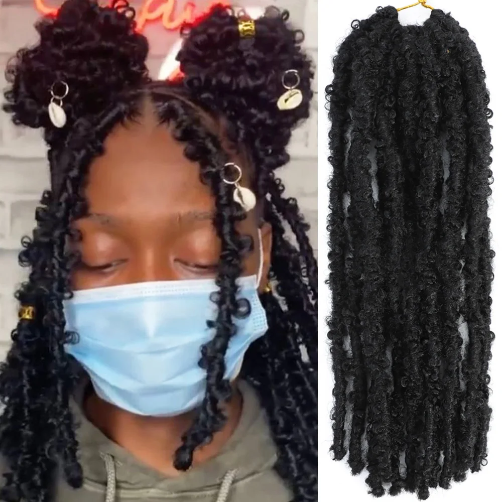 

1-6packs Butterfly Locks Crochet Braidings Hair Soft Fuax Locs Crochets Braids Extensions Hair cheveux Dreadlocks Women Cabelo