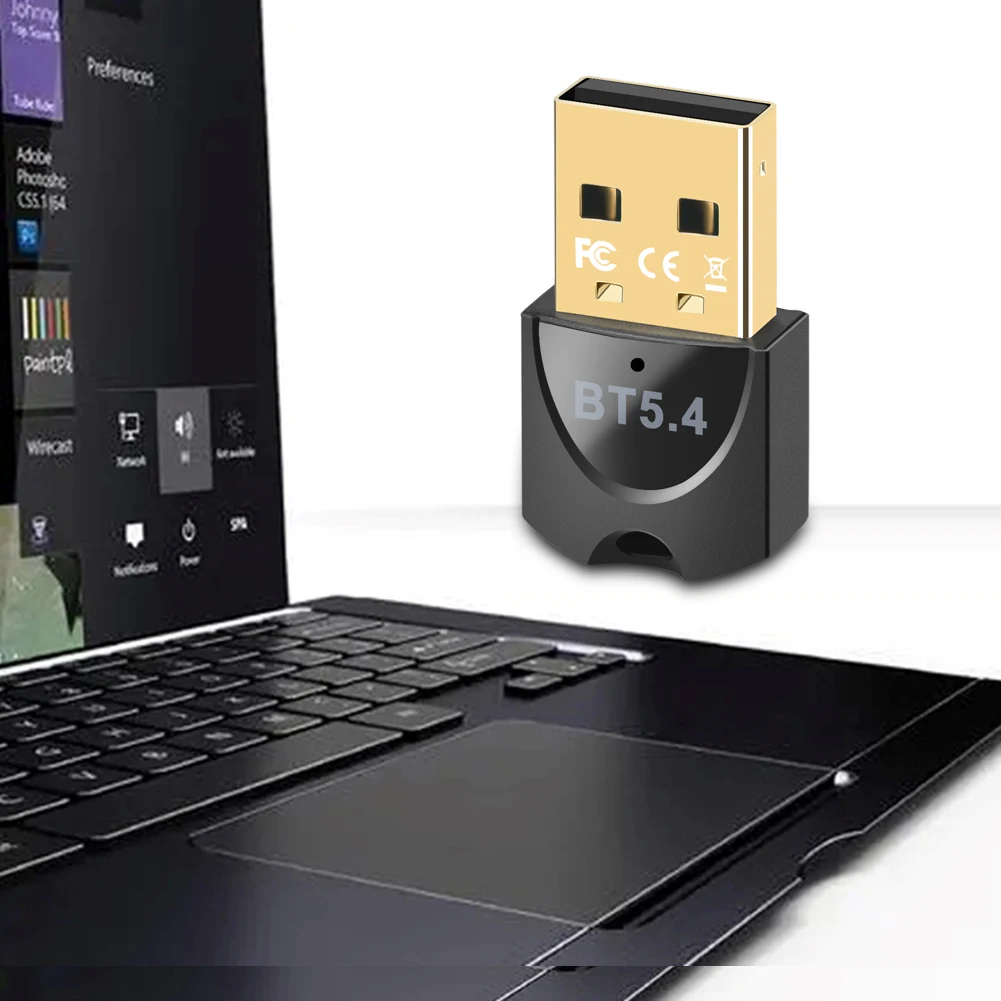 PC 노트북 컴퓨터용 USB 블루투스 호환 5.4 어댑터, 오디오 동글 드라이버, 무료 무선 USB 어댑터, 음악 오디오 리시버