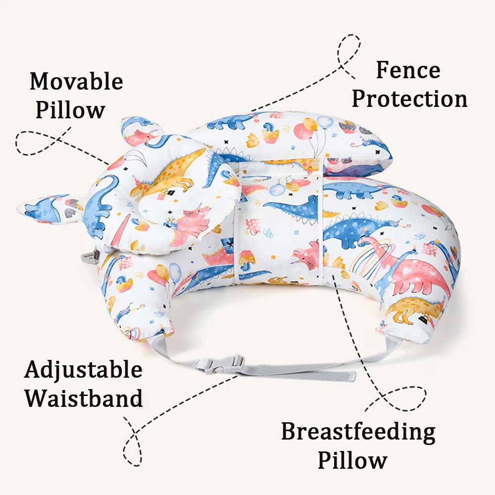 Nursing Pillow for Breastfeeding Plus Size with Adjustable Waist Strap and Removable Cotton Cover