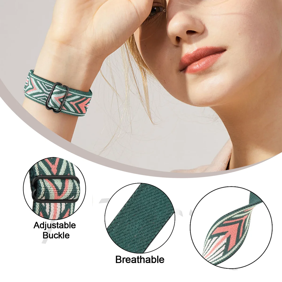Adjustable Elastic Nylon Sports Band - 18/20/22mm Strap
