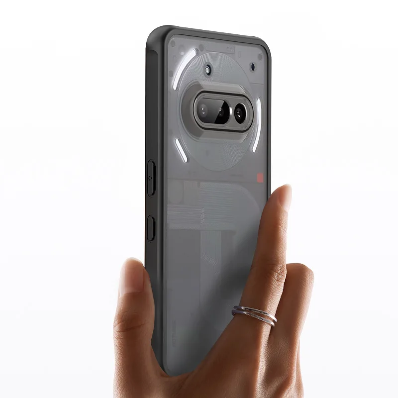 Matte Shockproof Phone Case with Translucent Soft Frame and Camera Lens Protection Cover