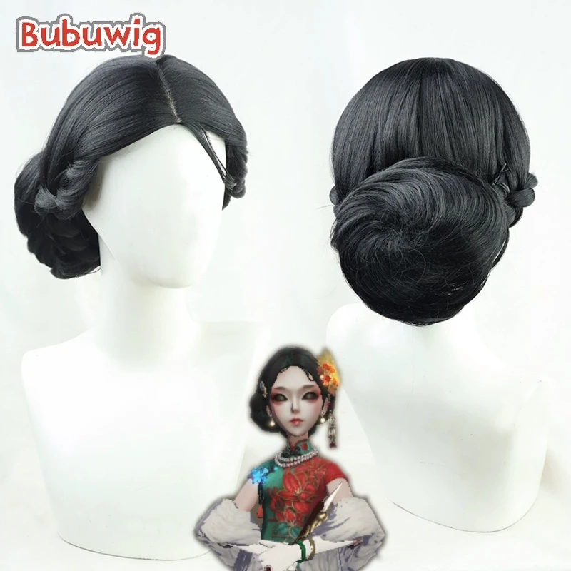 Bubuwig Synthetic Hair Michiko Cosplay Wigs Game Identity V Michiko Geisha Long Straight Black Braided Cos Wig Heat Resistant