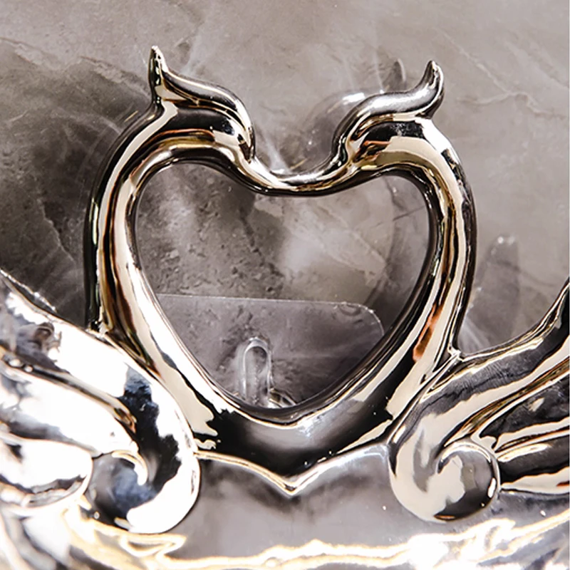 Creative Ceramic Soap Box, Light luxury Cute Swan Shaped Soap Dishes, Home Bathroom Kitchen Supplies, Bathroom storage rack, 1Pc