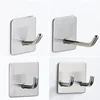 4PCS Single Hook Adhesive Hook 304 Stainless Steel Creative Hook No Punching Wall Metal Traceless Clothes Hook 2