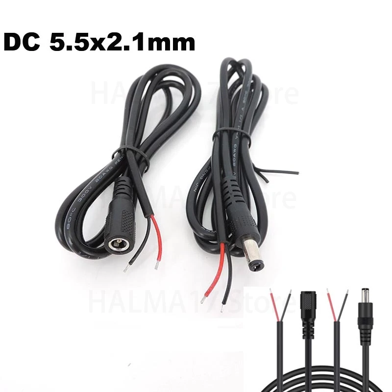 

DC male Power Pigtail Cable 5.5x2.1mm Male Female Jack Cord DC Connector For CCTV Security Camera Moniter Solar Panel J17