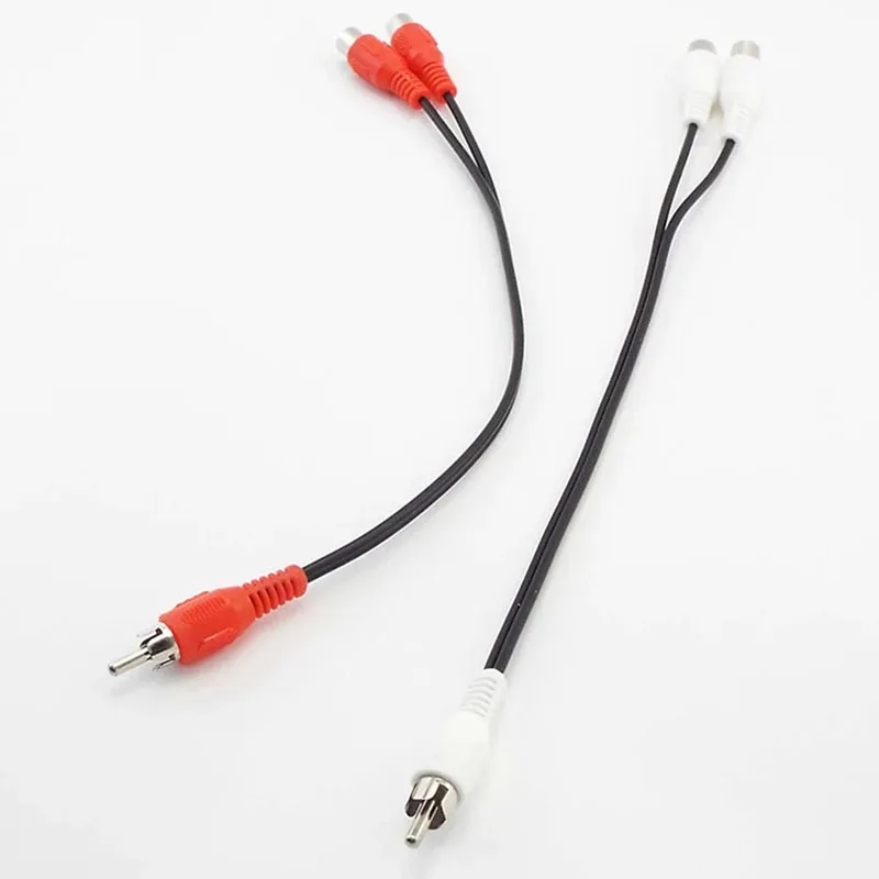 Dual RCA Female to RCA Male Audio Y Splitter Cable - Premium Audio Adapter