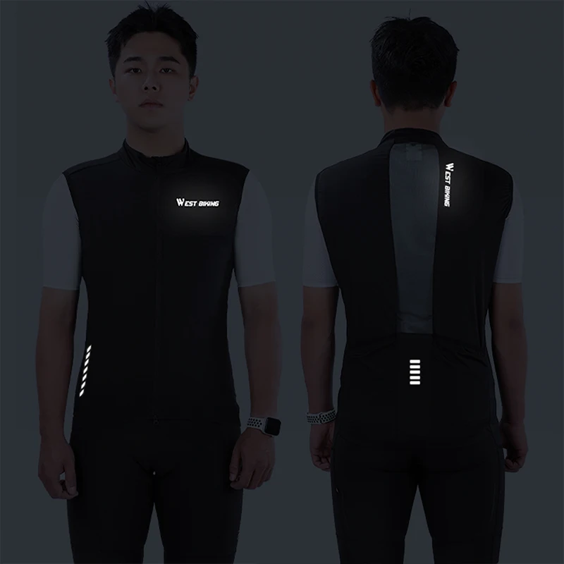 WEST BIKING Lightweight Reflective Cycling Vest Spring/Summer MTB Bike Sleeveless Jersey Breathable Clothes Outdoor Sports Gilet