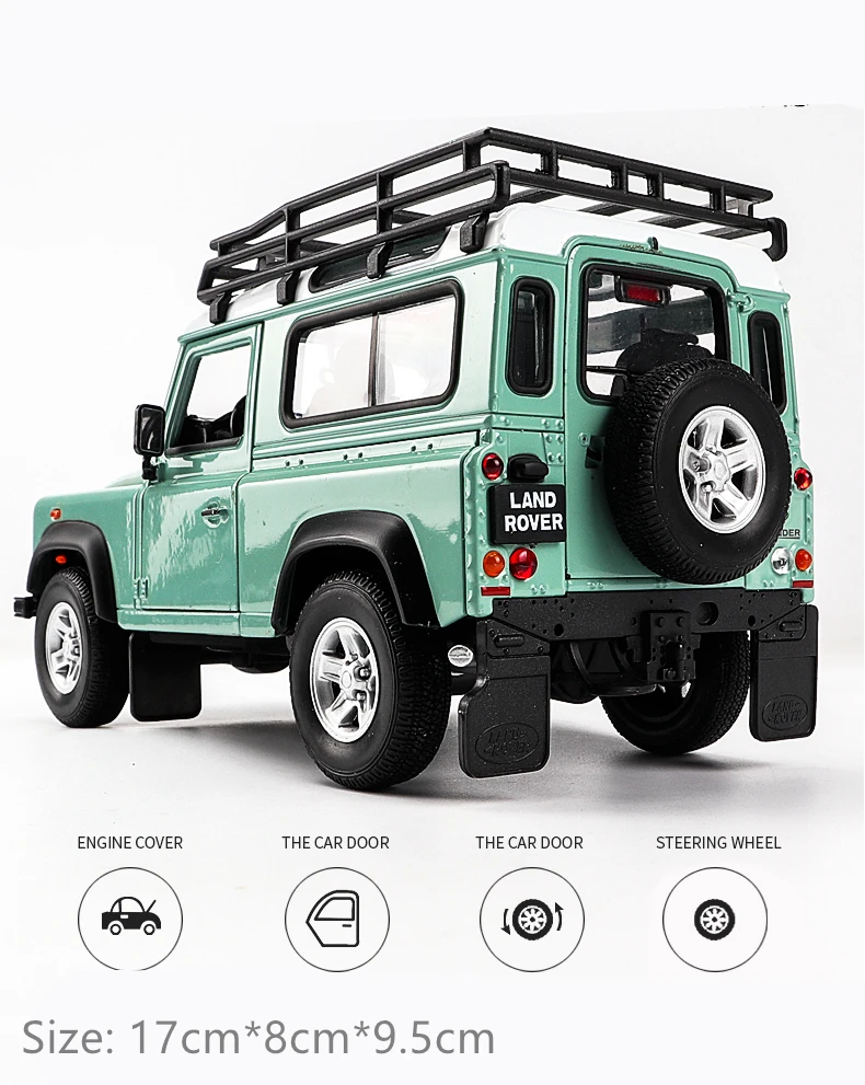 lego car sets 1/24 Land Rover Defender Alloy Off-Road Vehicle Model Diecasts Metal Toy Car Model High Simulation Collection Childrens Toy Gift circle b diecasts