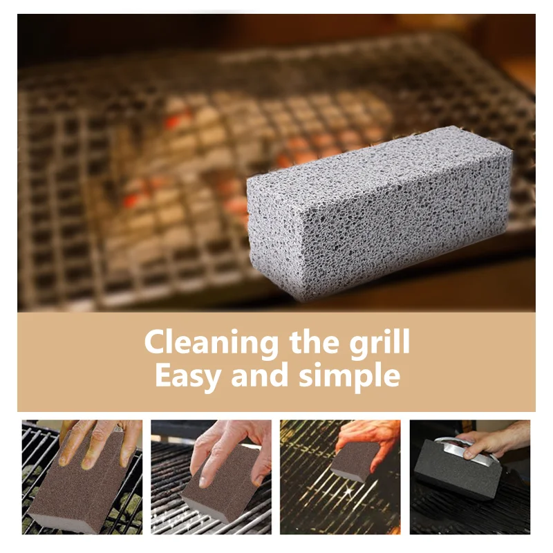 2pc BBQ Cleaning Brick Block Barbecue Cleaning Stone BBQ Racks Stains Grease Cleaner Tools Kitchen Decorates Gadgets