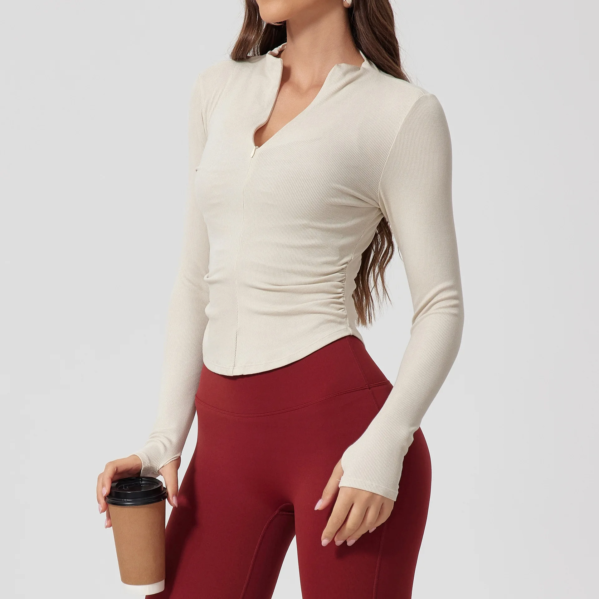 Alpha Pullover Crop Yoga Athletic Slim Fit Shirts Quarter Zip Jackets Gym Clothes Athletic Yoga Running Fitted Tops sports jacket,yoga top,yoga shirt,sports shirt,yoga jacket