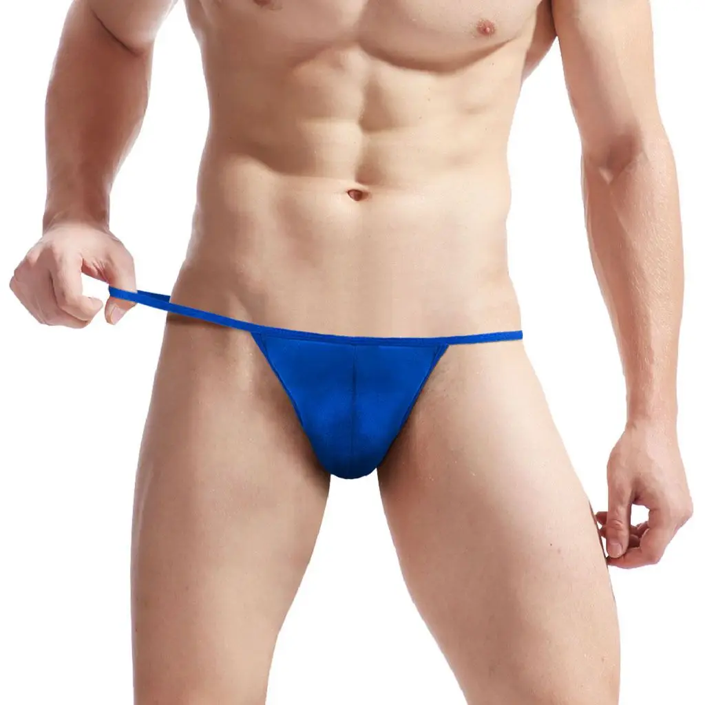 

Men'S G-string Briefs Underwear Translucent Ice Silk Low Waist Thin Belt Bikini Pants Calzoncillos Sexy Panties Lingerie
