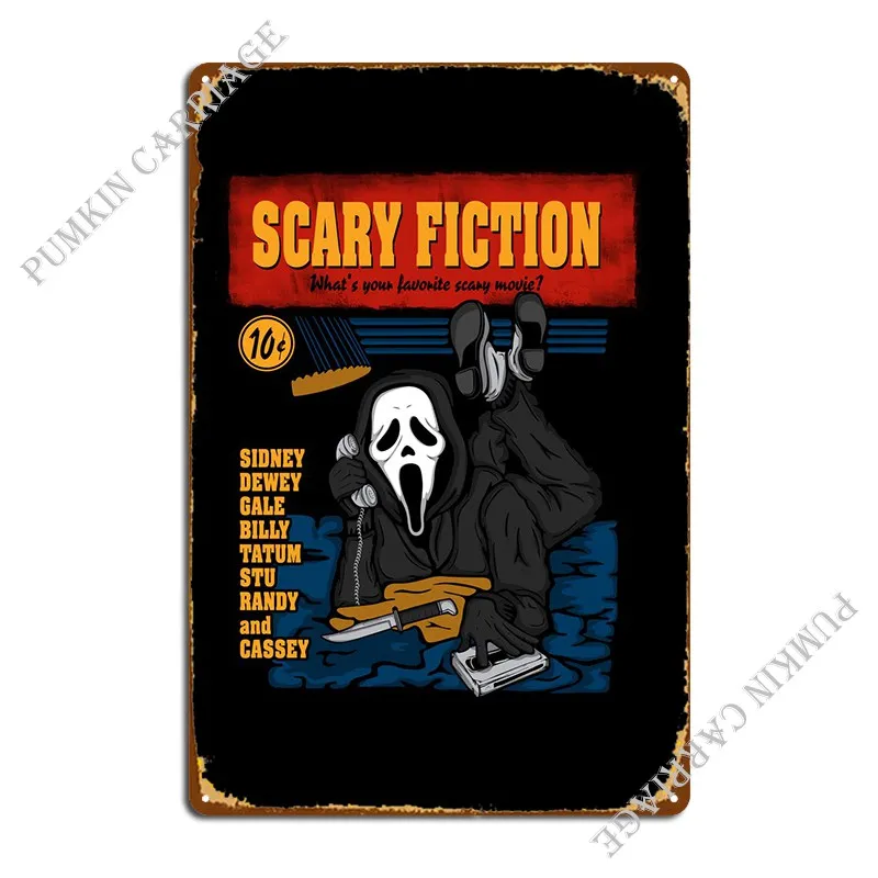 

Scary Fiction Metal Sign Pub Mural Cave Pub Plates Cinema Tin Sign Poster