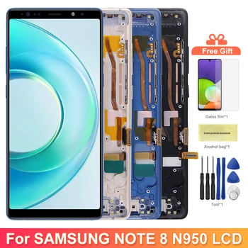 Nota 8 LCD Con Cornice Per Samsung Note8 N950F N950U N950W N950FD Display LCD Touch Screen Digitizer Assembly Display Testato Al 100%