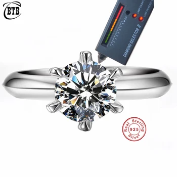 Hot New Luxury 925 Sterling Silver 1-3 Ct Real Moissanite Rings Wholesale 1