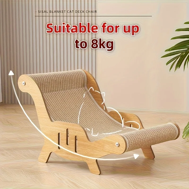 1pc Sturdy Sisal Rope Cat Scratcher Chair  Durable Scratch-resistant Casual Sofa with a Sturdy Structure and High quality Large