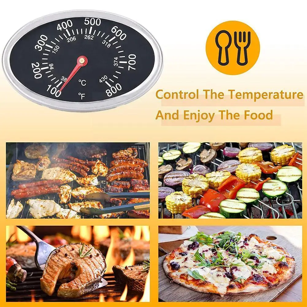 Steel Bimetallic Thermometer Bbq Accessories Bakeware Camping With Temp Gage Gauge Dual Tools Thermometer Outdoor G7d4