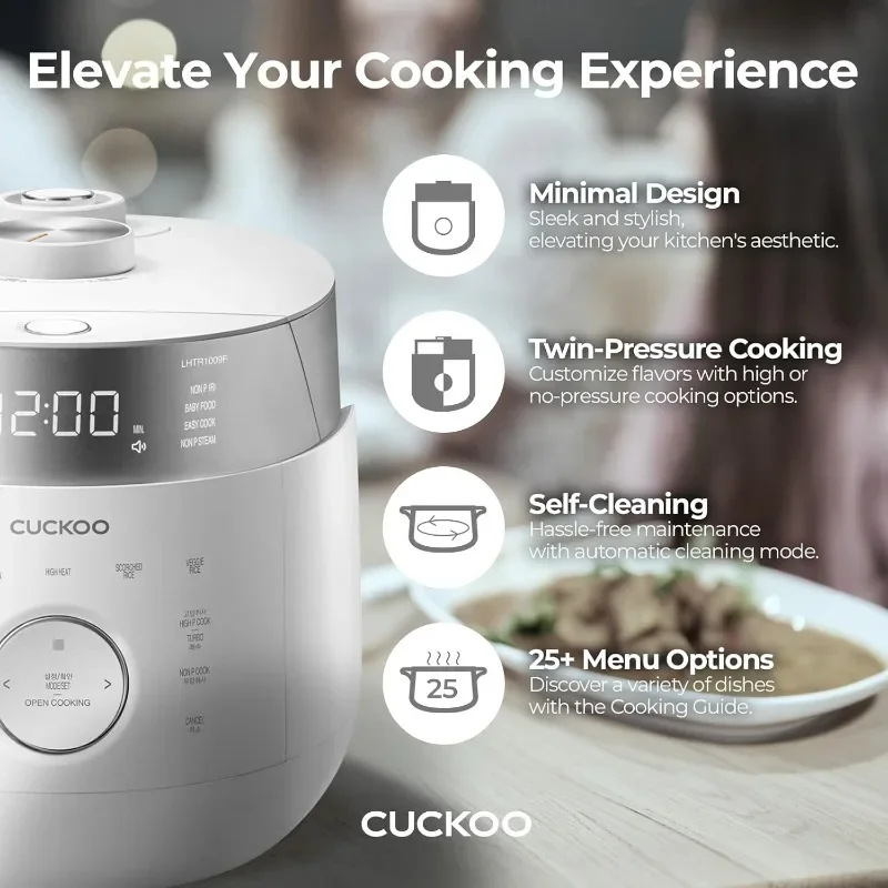 CUCKOO CRP-LHTR0609FW 6-Cup (Uncooked) / 12-Cup (Cooked) Induction Heating Twin Pressure Rice Cooker with Nonstick Inner Pot 3