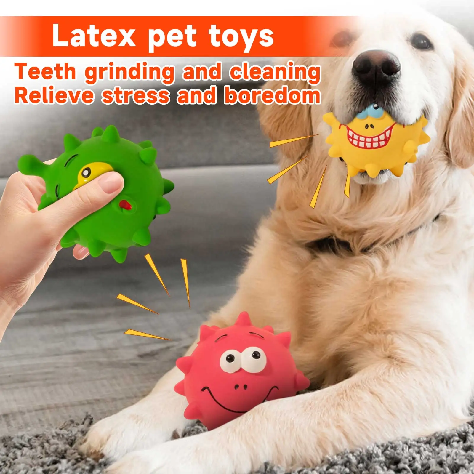 Piepende spiky bal hondenspeelgoed voor tandreiniging honden_voghion.com