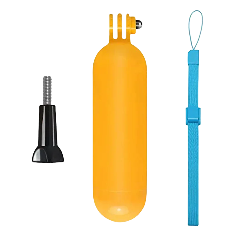 Poignée flottante pour caméra action immergée dans l'eau, illustrant sa flottabilité anti-perte