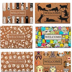 현관매트 Cat Mat 발매트 Carpet Flannel Anime Entrance Doormat Outdoor Foot Room Non Slip Floor Mat Waterproof Entryway Rug Home Decor