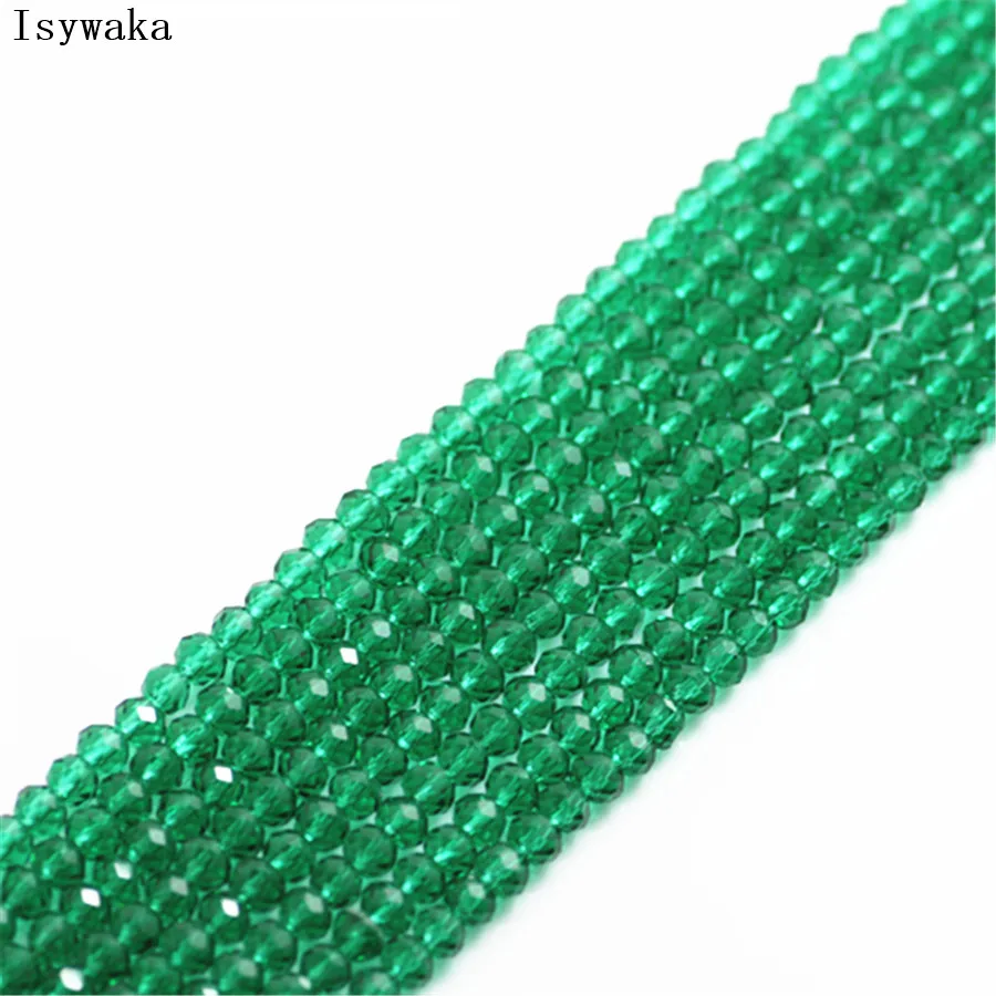Ink Blue Faceted Crystal Glass Rondelle Beads for Jewelry Making - 170pcs, 2mm