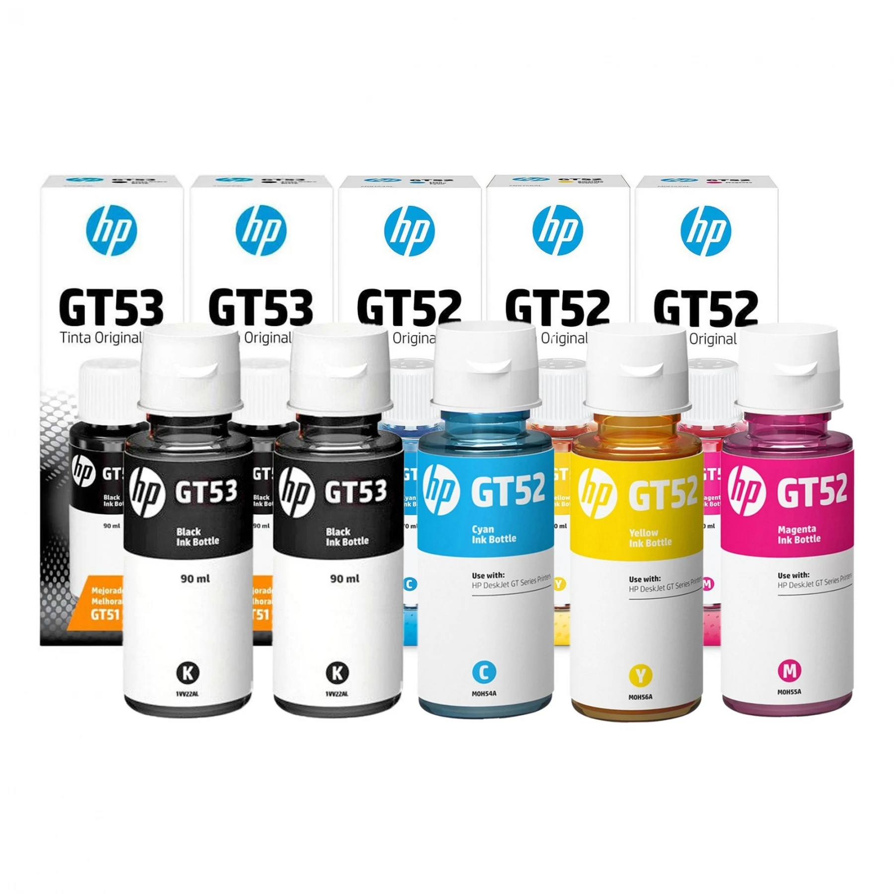 Kit Colorido Tinta HP GT53 GT52 Original for HP Deskjet GT5822 with 5  Garrafas | Mundoware|Ink Cartridges| - AliExpress