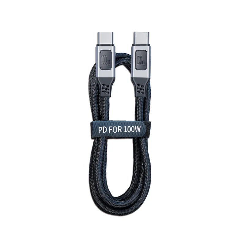 High-Speed USB-C to USB-C Nylon Braided Charging Cable - 5A PD Fast Charge for Laptops, Phones, and Tablets