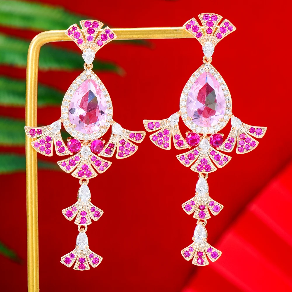 Kellybola Trendy New Drop Earrings Luxury Romantic Women Girl Charm CZ Shiny Fashion Ladies Daily Party Show Jewelry Best Gift