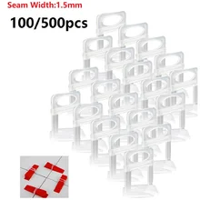 

500pcs 1.5mm Tile Levelling Clips Plastic Keep Tile Balance No Slip Transparent Base Tile Leveling Device Construction Tools