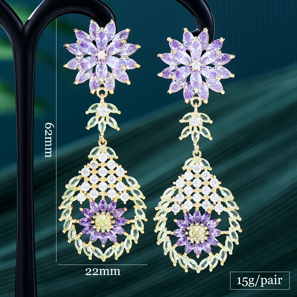 Missvikki Sweet Long Drop Pendant Earrings For Women Bridal Wedding Daily Surper Jewelry Noble Luxury Gorgeous High Quality