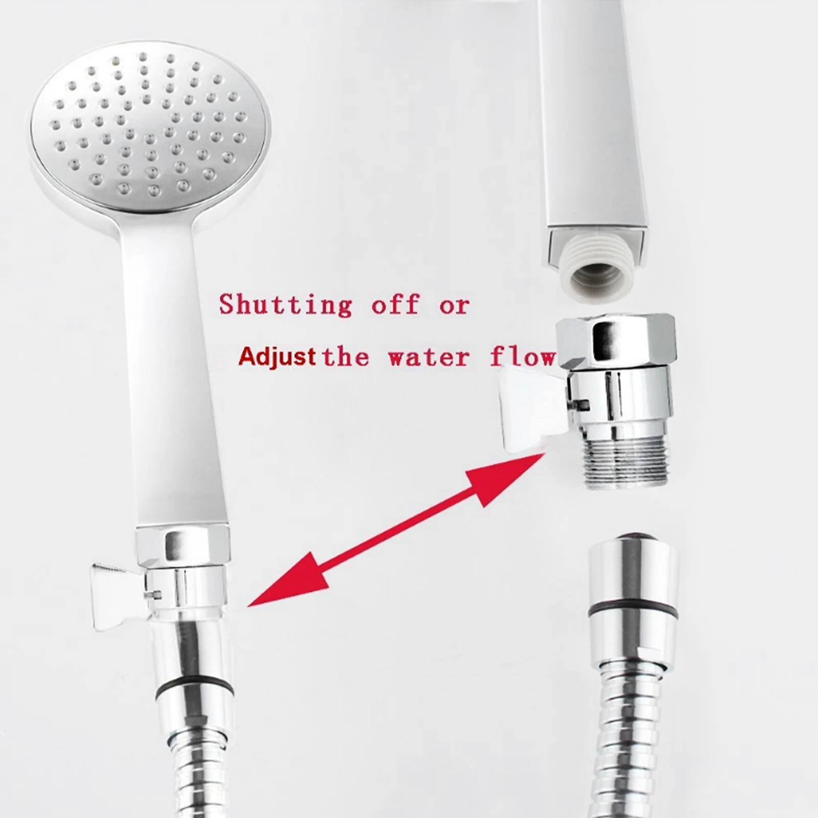 Copper Control Valve Water Reducing Controller Valve Hand Held Sprayer Shut Off Stop Switch For Shower Bathroom Supply Faucet Valve Shower Head Diverter Valve Inlet Valve