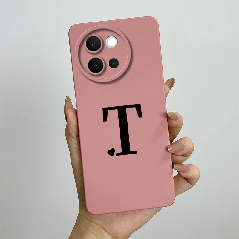 Cute Letters Shockproof Liquid Silicone Phone Case - Durable Back Protector, Bumper Design