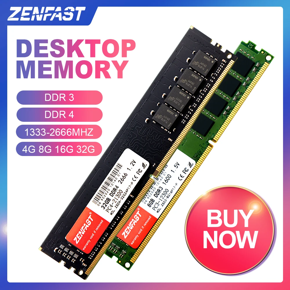 ZENFAST DDR4 Desktop 4gb 8GB 16GB 32GB Memory 2133 2400 2666Mhz Memoria Ram Dimm 288 Pin 1.2V High Performance|RAMs| - AliExpress