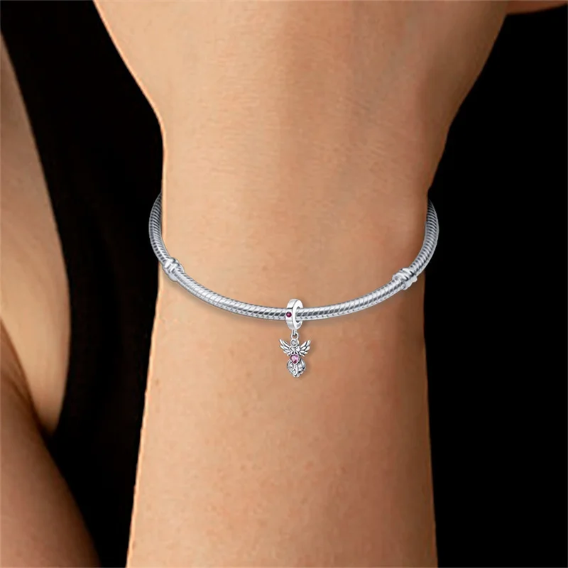 925 Silver DIY Beads Romantic Classical Series Guardian Flower Pendant Fit pand 3mm Original Bracelet For Women Jewelry Gift New