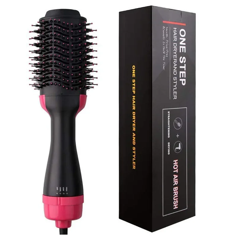 Integrated Hot Air Comb Negative Ion Straight Curling Dry Wet Use Long Hair Women's Brushless Motor Electric Dryer Comb