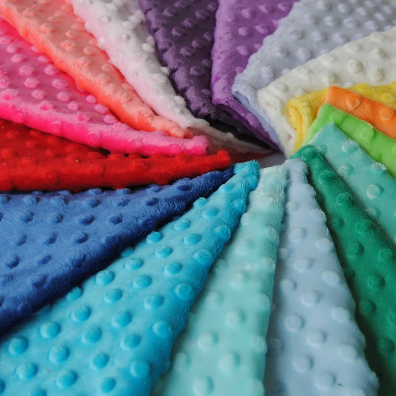 Dimple Fleece Fabric Minky Velvet Polka Dot Fabric Minky Polka Dot