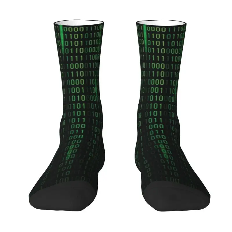 Fashion Sci Fi Matrix Code Socks Uomo Donna Warm 3D Printing Computer Science Hacker Programmer Coder Calzini Sportivi Da Basket