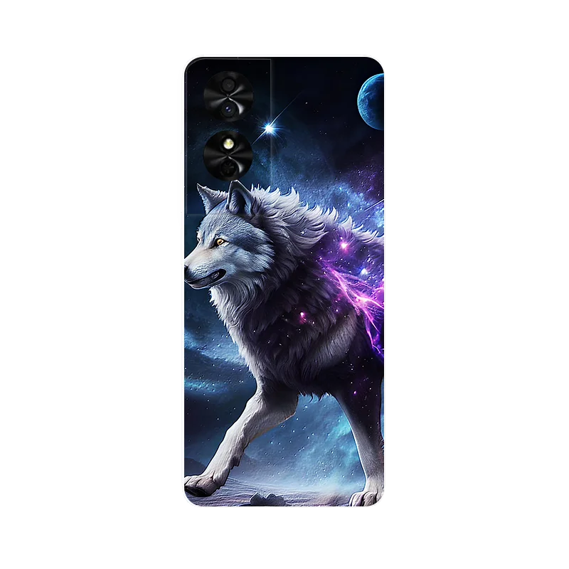 Wolf Painted Shockproof Soft Silicone Phone Case