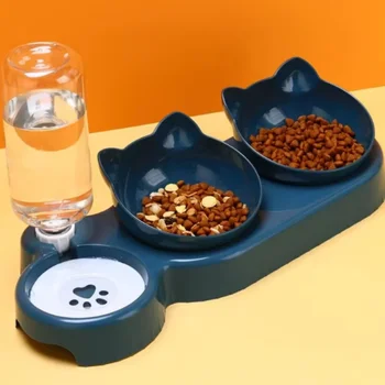 Triple Bowl Pet Feeder Set 7