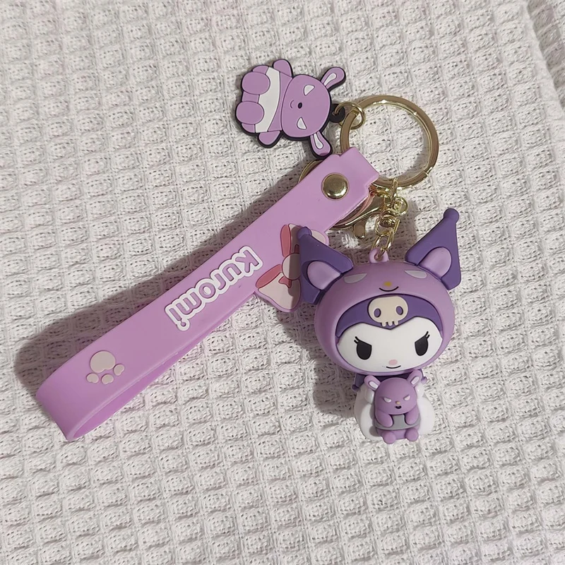 Key Chain Kawaii Sanrio Hello Kitty My Melody Kuromi Cinnamoroll Pompom Purin Pendant Keyring Cute Littletwinstars Toys