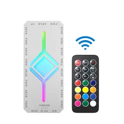 Enhanced ARGB Controller Fans with PWM Temperature Control & Remote - 9 - Port Hub (White ARGB)
