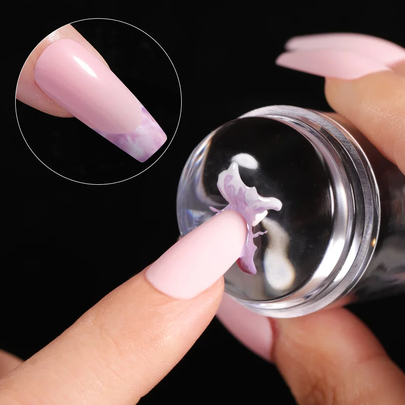 Transparent Nail Stamper With Scraper Jelly Silicone Stamp For French Nails Manicuring Kits Nail Art Stamping Tool Nail Art Tools