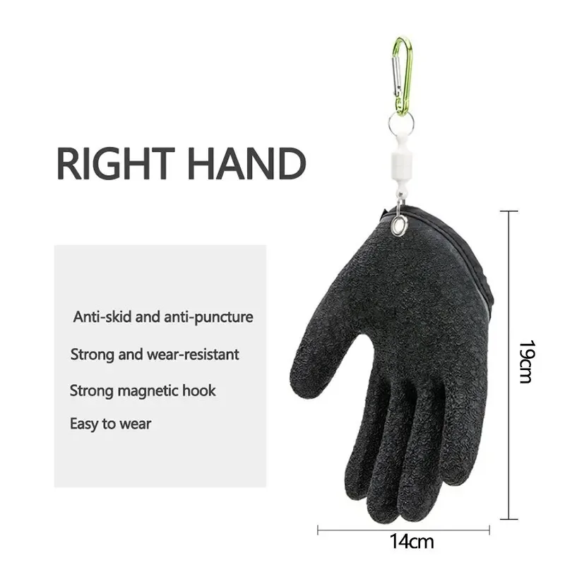 Description Picture 4 of item1Pc Left Or Right Professional Catch Fish Latex Hunting Gloves Fishing Glove Antiskid Protect Hand Puncture Scrapes Fisherman