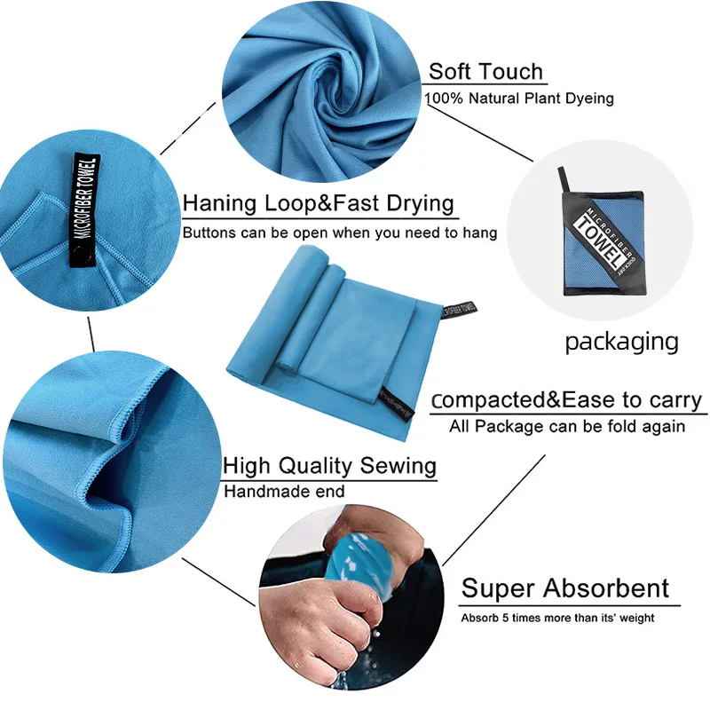 Large Microfiber Towel For Travel Sports, Quick Dry Soft Lightweight Gym Swimming Yoga Towel