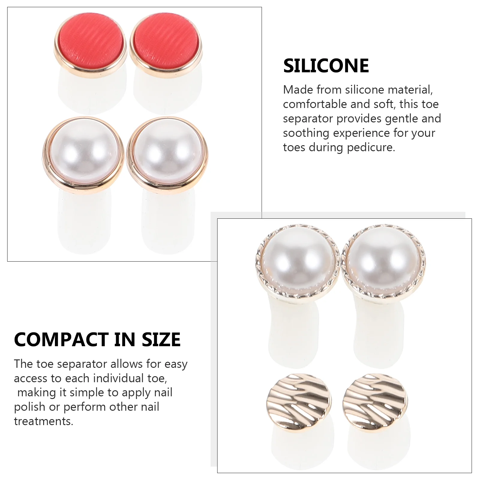 16 Pcs Toe Splitter Bunion Corrector for Women Spacers Straightener Toes Nail Polish Separators